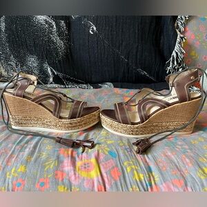 EC Pikolinos Wedge Lace Up Sandal 40 EU 9 9.5 US